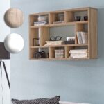 FineBuy Wandregal SV51844 75x51x16 cm Holz Hängeregal Modern, Design Wandboard Freischwebend, Holzregal Regal für die Wand, Bücherregal Schmal, Dekoregal Schweberegal Wohnzimmer