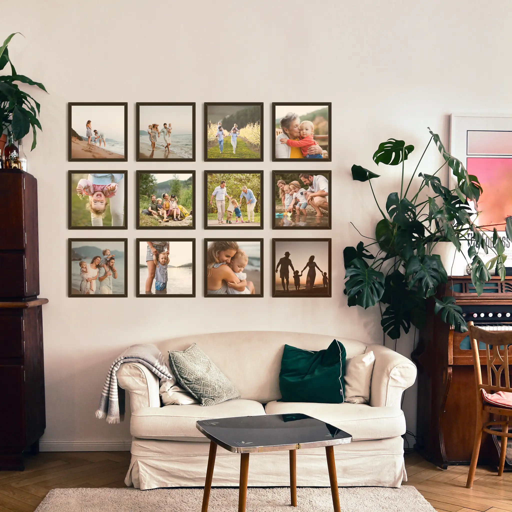 Fotowand Personalisierte - 12 Gedruckte & Gerahmte Fotos - 155x115 cm