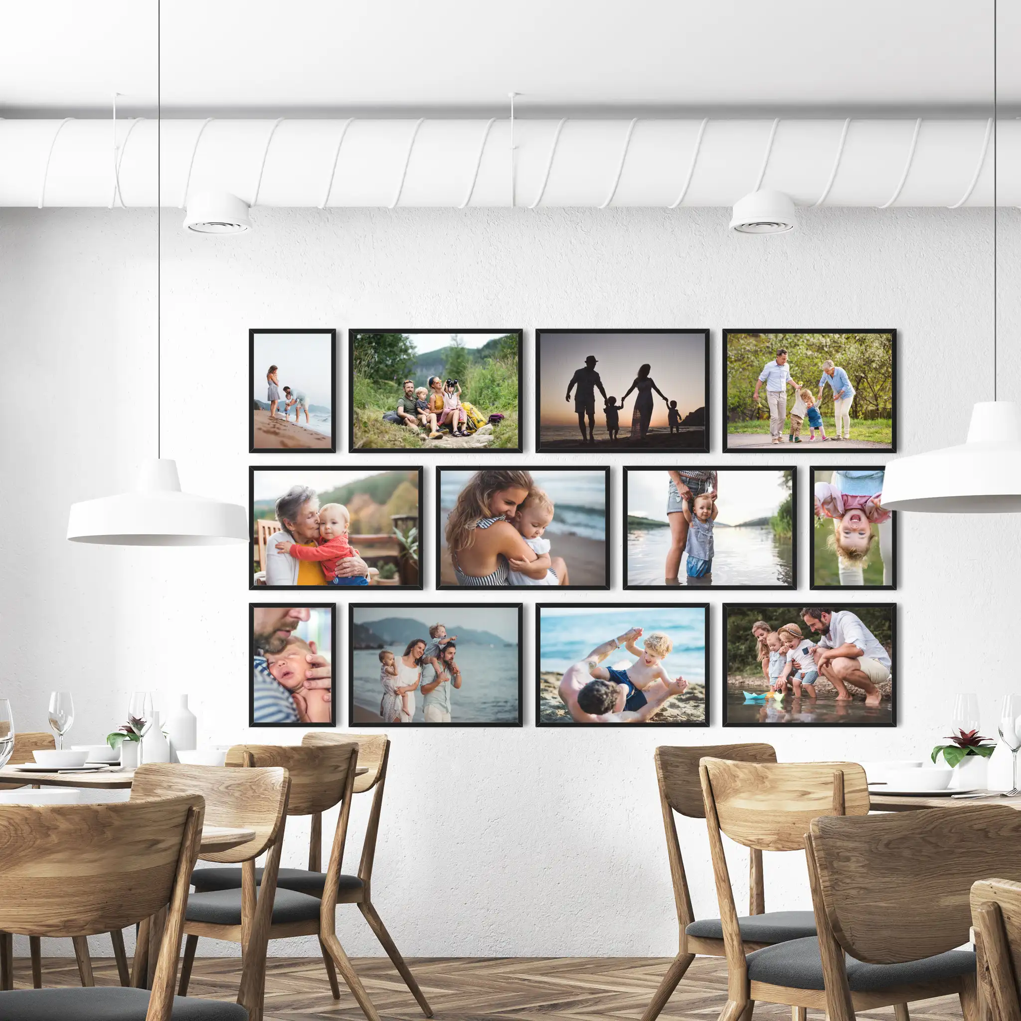 Fotowand Personalisierte - 12 Gedruckte & Gerahmte Fotos - 260x160 cm