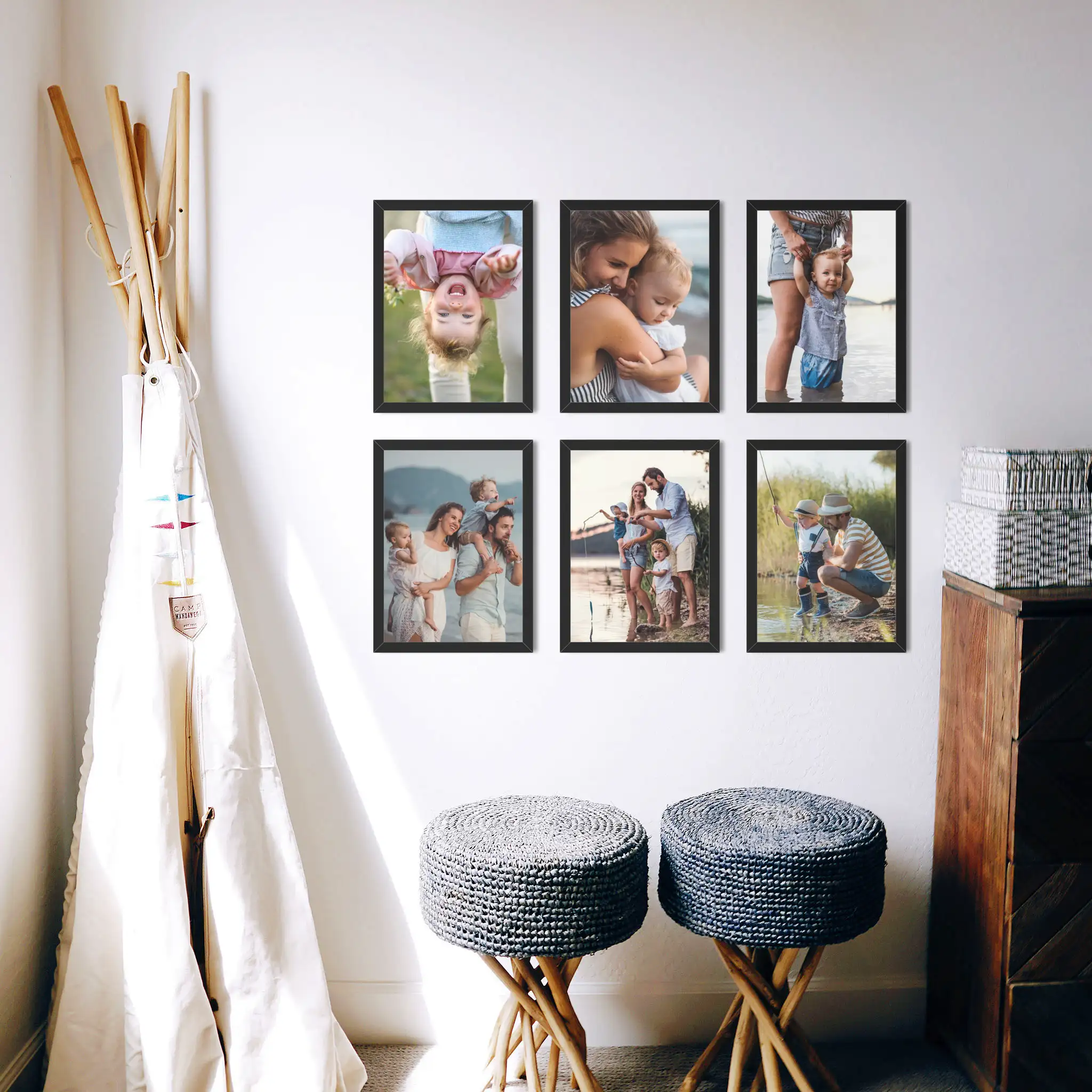 Fotowand Personalisierte - 6 Gedruckte & Gerahmte Fotos - 100x85 cm