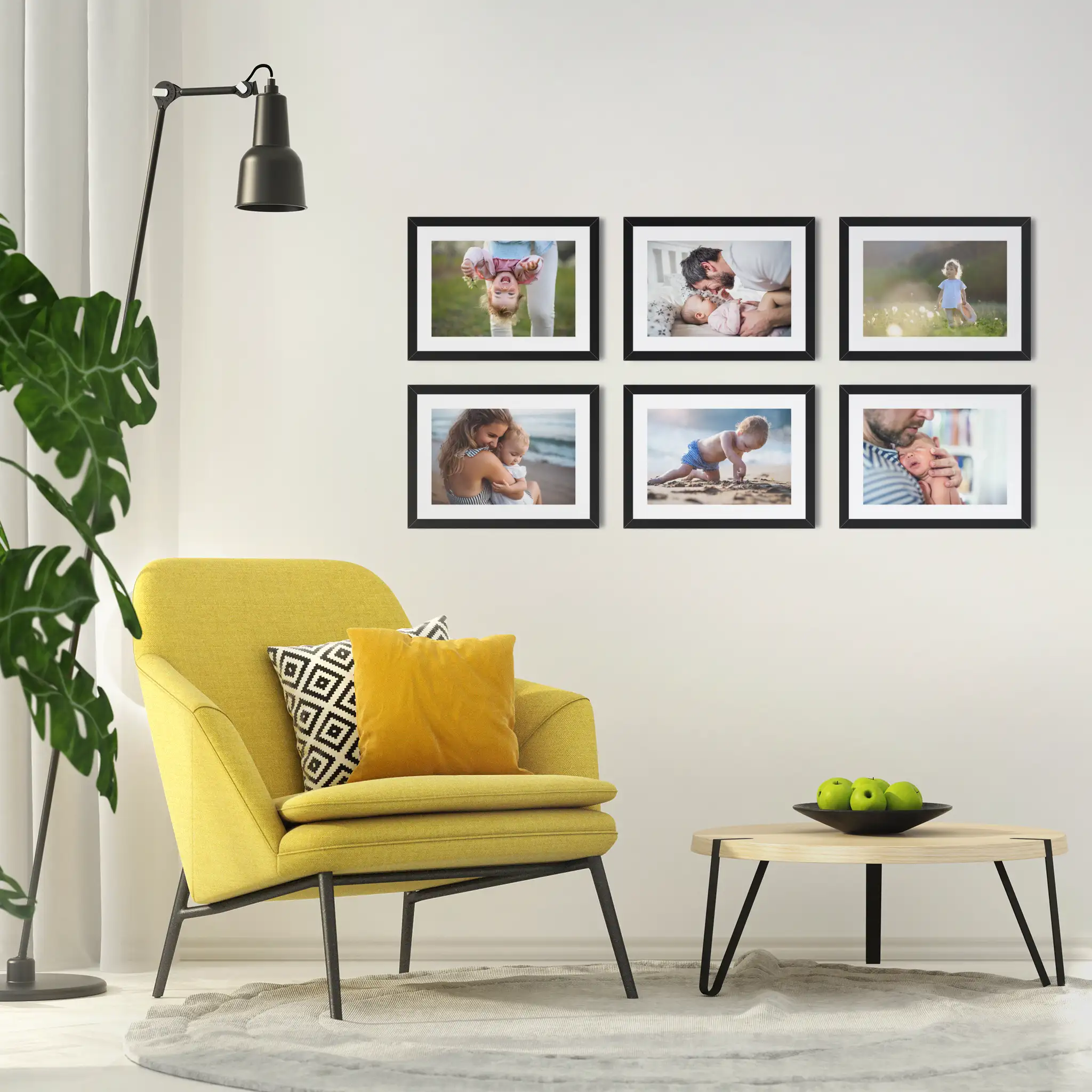 Fotowand Personalisierte - 6 Gedruckte & Gerahmte Fotos - 130x65 cm