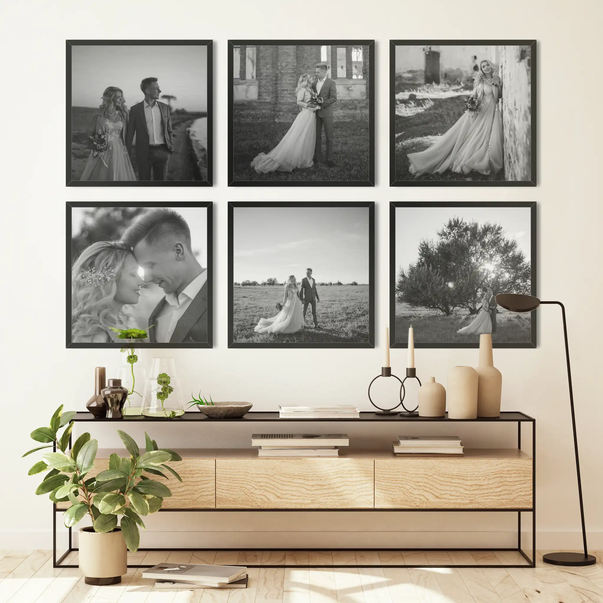 Fotowand Personalisierte - 6 Gedruckte & Gerahmte Fotos - 160x105 cm