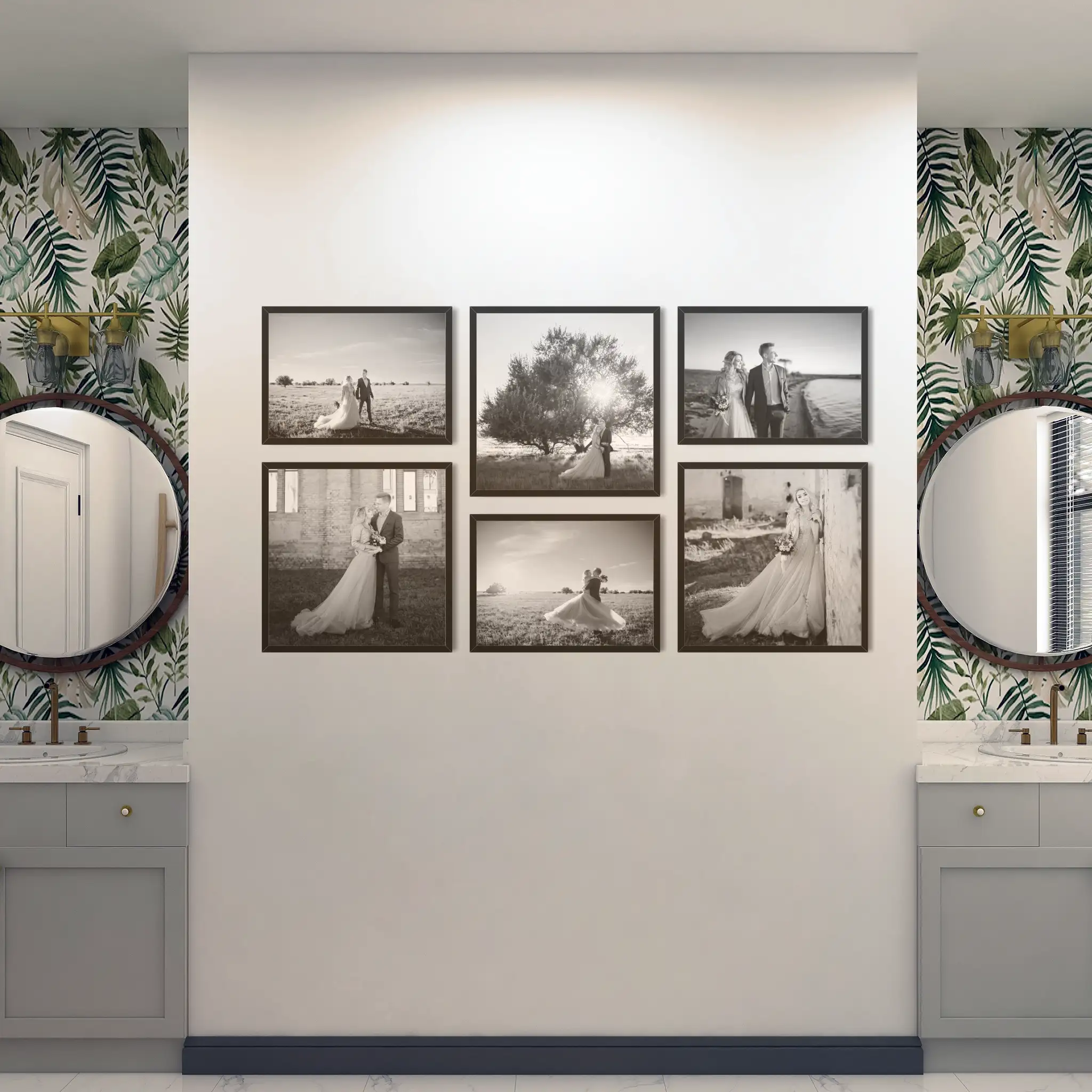 Fotowand Personalisierte - 6 Gedruckte & Gerahmte Fotos - 175x100 cm