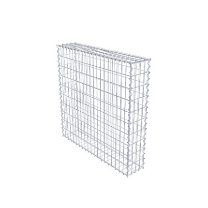 Gabione 100 cm x 100 cm x 20 cm (L x H x T), Maschenweite 5 cm x 10 cm, Spirale