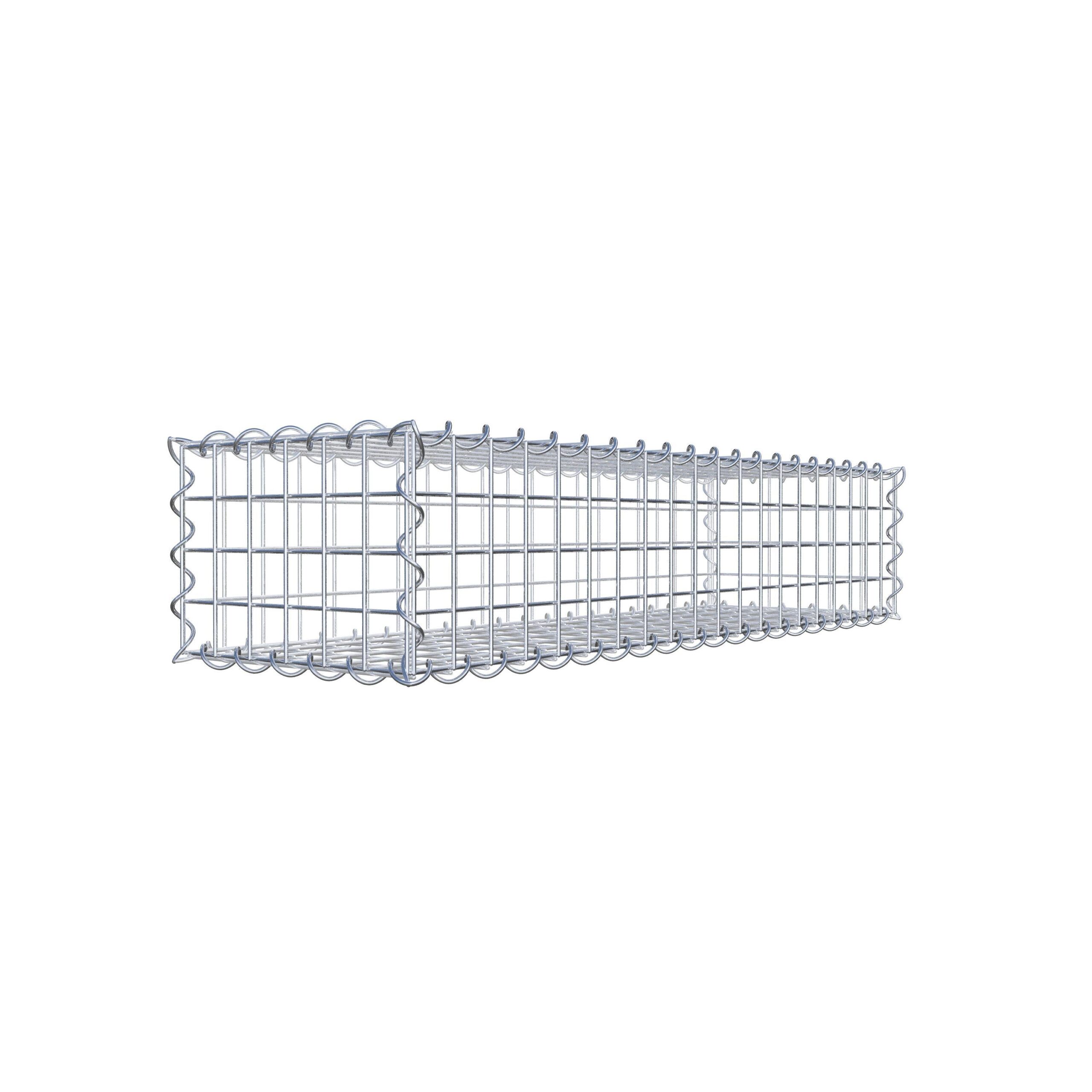 Gabione 100 cm x 20 cm x 30 cm (L x H x T), Maschenweite 5 cm x 5 cm, Spirale
