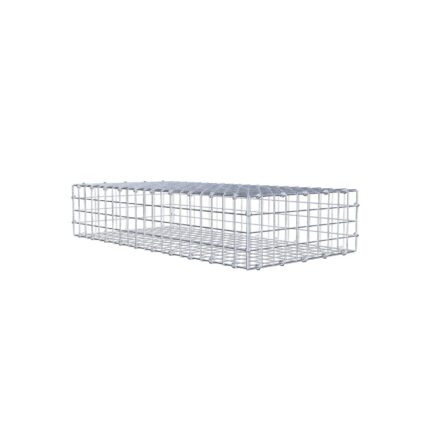 Gabione 100 cm x 20 cm x 50 cm (L x H x T), Maschenweite 5 x 5 cm, Spiralring