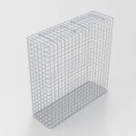 Gabione feuerverzinkt 102 cm x 102 cm x 32 cm, Maschenweite 5 cm x 5 cm, fertig geschweißt