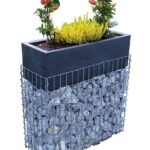 Gabione mit Blumenschale 80 cm x 96 cm x 30 cm (L x H x T), Maschenweite 5 x 5 cm, Spirale