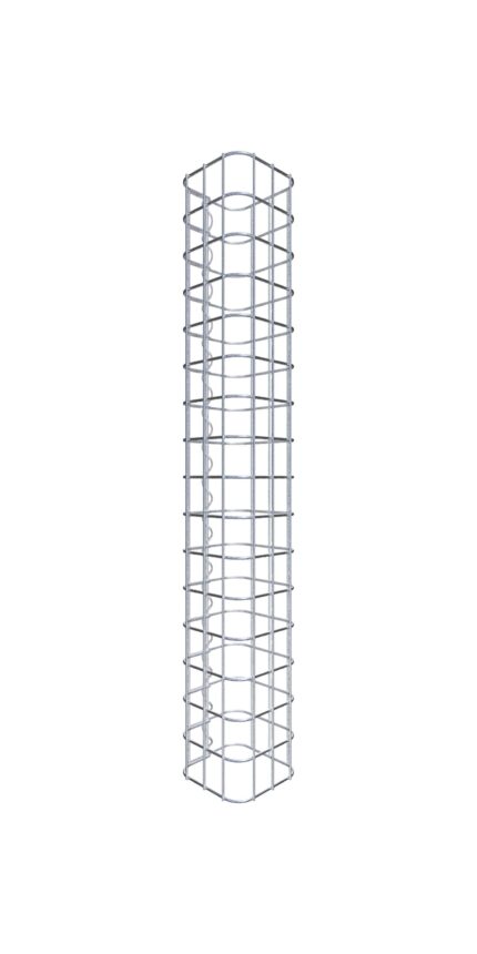 Gabionensäule eckig 17 cm x 17 cm, 80 cm Höhe, MW 5 cm x 5 cm