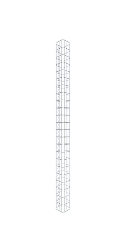 Gabionensäule eckig 22  cm x 22  cm, 230 cm Höhe, MW 5 cm x 10 cm