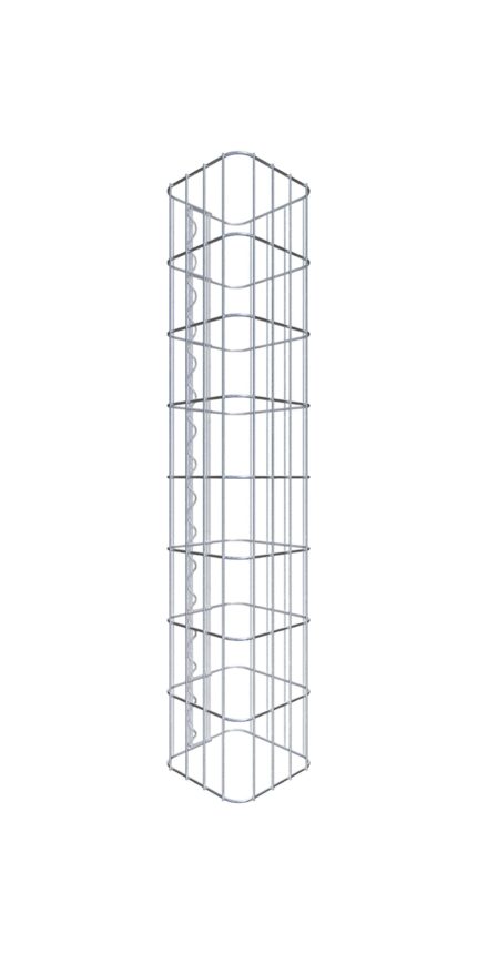 Gabionensäule eckig 22  cm x 22  cm, 80 cm Höhe, MW 5 cm x 10 cm