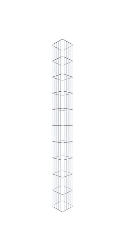 Gabionensäule eckig 27  cm x 27  cm, 200 cm Höhe, MW 5 cm x 20 cm