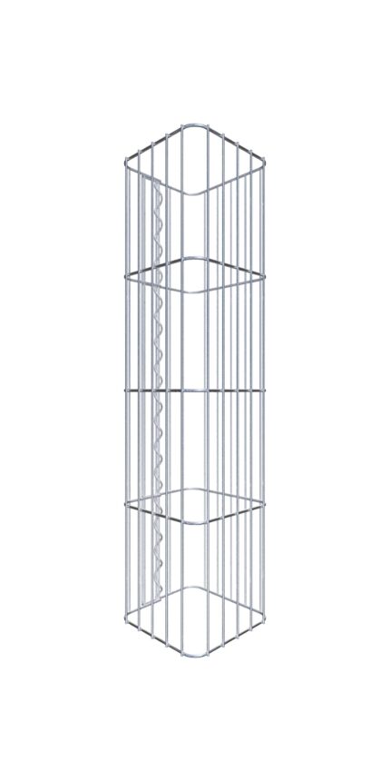 Gabionensäule eckig 27  cm x 27  cm, 80 cm Höhe, MW 5 cm x 20 cm