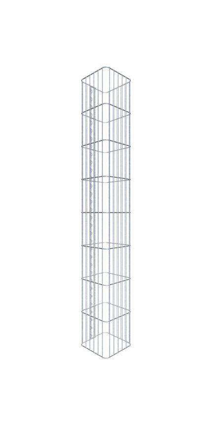 Gabionensäule eckig 32  cm x 32  cm, 160 cm Höhe, MW 5 cm x 20 cm