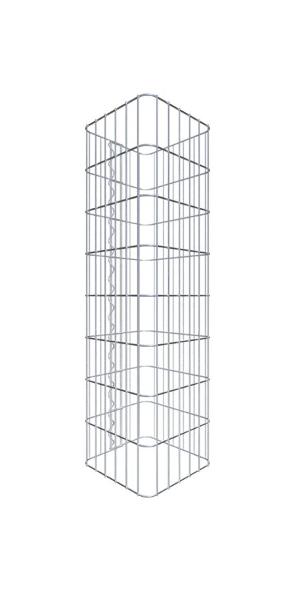 Gabionensäule eckig 32  cm x 32  cm, 80 cm Höhe, MW 5 cm x 10 cm