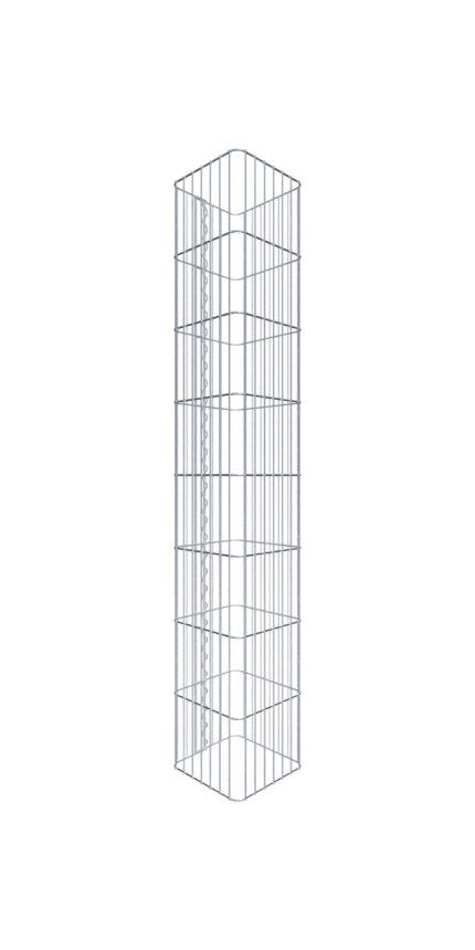Gabionensäule eckig 37  cm x 37  cm, 160 cm Höhe, MW 5 cm x 20 cm