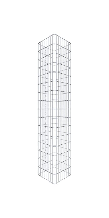 Gabionensäule eckig 42  cm x 42  cm, 160 cm Höhe, MW 5 cm x 10 cm