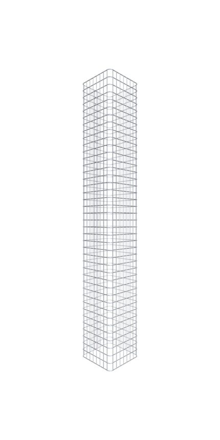 Gabionensäule eckig 42  cm x 42  cm, 200 cm Höhe, MW 5 cm x 5 cm