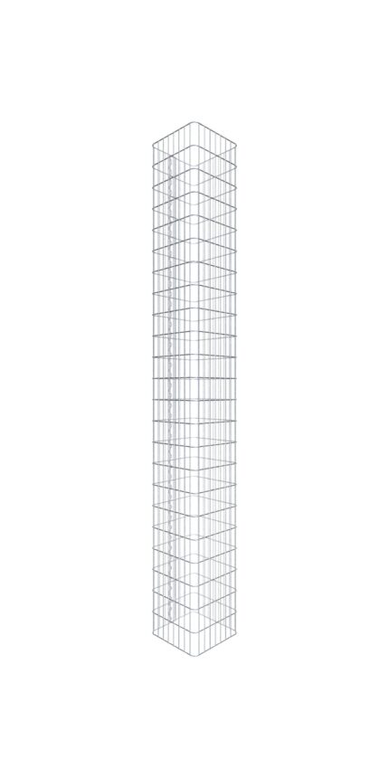 Gabionensäule eckig 42  cm x 42  cm, 230 cm Höhe, MW 5 cm x 10 cm