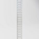 Gabionensäule rund feuerverzinkt, 22 cm  Durchmesser, 200 cm Höhe, MW 5 cm x 10 cm