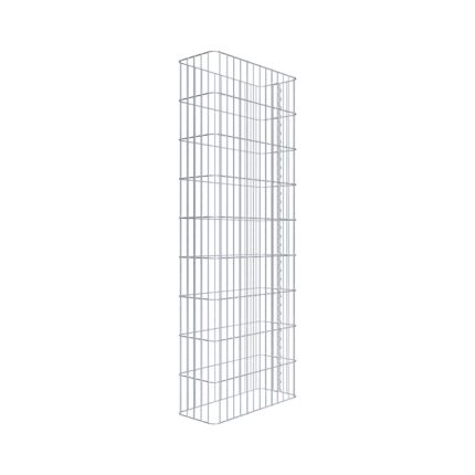 Gabionenzaun Länge 67 cm, Höhe 180 cm, Tiefe 27 cm, Maschenweite 5 x 20 cm