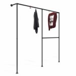 Garderobenständer Leipzig - für Wandmontage - Schwarz