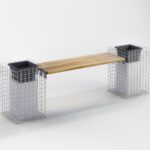 Gartenbank 2 Blumensäulen TEAK MW 5 x 5 cm, feuerverzinkt