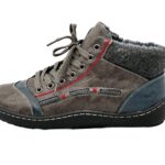 Gefüttert Stiefeletten Plateau Grau 40