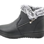 Gefütterte Boots Stiefeletten Schwarz 39