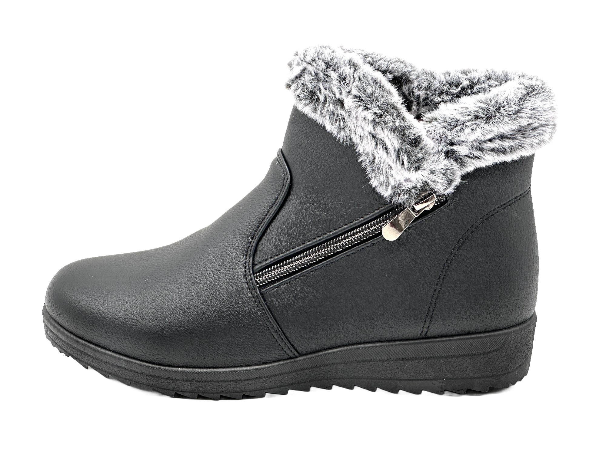 Gefütterte Boots Stiefeletten Schwarz 38