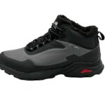 Gefütterte Wanderschuhe Outdoorschuhe Stiefel Schwarz-Dunkelgrau 45