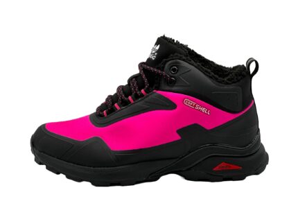 Gefütterte Wanderschuhe Outdoorschuhe Stiefel Schwarz-Fuchsia 38
