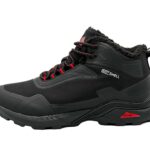 Gefütterte Wanderschuhe Outdoorschuhe Stiefel Schwarz-Rot 42