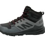 gefütterte Wanderschuhe warm Dunkelgrau-Schwarz-Rot 43