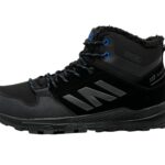 gefütterte Wanderschuhe warm Schwarz-Königsblau 45