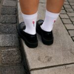 Gerippte Socken mit Stickerei, 1er Pack