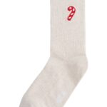 Gerippte Socken mit Stickerei, 1er Pack