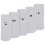 Gerippte Socken mit Stickerei, 5 er Pack