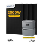 Growatt NEXA 2000 All-in-One Speicher für Balkonkraftwerke - 2048Wh Speicher + 2048Wh Erweiterungsakku / mit 4 x 500 Black Frame Solarmodule / Standardversand