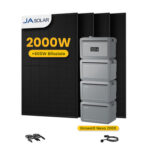 Growatt NEXA 2000 All-in-One Speicher für Balkonkraftwerke - 2048Wh Speicher + 6144Wh Erweiterungsakku / mit 4 x 500 Black Frame Solarmodule / Powerness Express