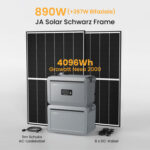 Growatt NEXA 2000 All-in-One Speicher für Balkonkraftwerke deal - 2048Wh Speicher + 2048Wh Erweiterungsakku / mit 2 x 445 Black Frame Solarmodule / Standardversand