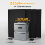 Growatt NEXA 2000 All-in-One Speicher für Balkonkraftwerke deal - 2048Wh Speicher + 2048Wh Erweiterungsakku / mit 4 x 440 Full Black Solarmodule / Selbstabholung
