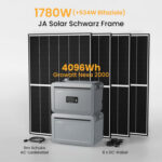 Growatt NEXA 2000 All-in-One Speicher für Balkonkraftwerke deal - 2048Wh Speicher + 2048Wh Erweiterungsakku / mit 4 x 445 Black Frame Solarmodule / Powerness Express