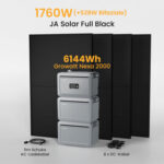 Growatt NEXA 2000 All-in-One Speicher für Balkonkraftwerke deal - 2048Wh Speicher + 4096Wh Erweiterungsakku / mit 4 x 440 Full Black Solarmodule / Standardversand