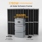 Growatt NEXA 2000 All-in-One Speicher für Balkonkraftwerke deal - 2048Wh Speicher + 4096Wh Erweiterungsakku / mit 4 x 445 Black Frame Solarmodule / Standardversand