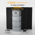 Growatt NEXA 2000 All-in-One Speicher für Balkonkraftwerke deal - 2048Wh Speicher + 6144Wh Erweiterungsakku / mit 4 x 440 Full Black Solarmodule / Powerness Express