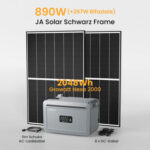 Growatt NEXA 2000 All-in-One Speicher für Balkonkraftwerke deal - 2048Wh Speicher / mit 2 x 445 Black Frame Solarmodule / Powerness Express