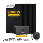 Growatt NOAH 2000 Balkonkraft Batteriespeicher Sonderangebot - 2048Wh Batterie Speicher + 4 x 500W Bifaziale Solarmodule + 800W Wechselrichter / Selbstabholung