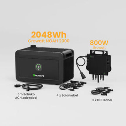 Growatt NOAH 2000 Balkonkraft Batteriespeicher Sonderangebot - 2048Wh Batterie Speicher + 800W Wechselrichter / Selbstabholung