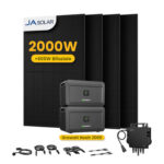 Growatt NOAH 2000 Balkonkraft Batteriespeicher Sonderangebot - 4096Wh Batterie Speicher + 4 x 500W Bifaziale Solarmodule + 800W Wechselrichter / Selbstabholung